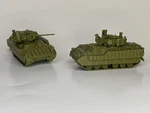 Pack - Ho Scale Bradley M2 Tank Olive Green 1:87 Mini Model Army. Fixed Price $16.99.