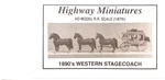 Ho Jordan Western Stagecoach Kit. Fixed Price $21.99.