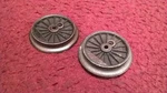 #5 Lionel Post War 1110-53/52 Plain & Gear End Drive Wheel Pair. Fixed Price $7.95.