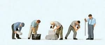 Preiser 10669 Ho Scale Working At The Quarrystone Wall PKG(5). Fixed Price $26.99.