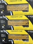 K-line Die-cast Peabody Psl 2-BAY Outside Braced Hopper Real Coal Load (3-PACK). Fixed Price $249.00.