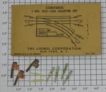 Lionel 1122-500 Super Gauge To Switch Track Adapter Set In Envelope. Fixed Price $8.50.