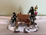 Dept 56 Christmas Snow Village Accessory Mill Creek Park Bench #52654 W/box. Fixed Price $17.50.