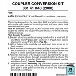 Micro-trains 00141040 (2000) Pilot Locomotive Coupler Conversion Kit Pair). Fixed Price $12.91.
