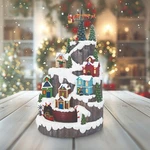 Fg Square Hill Town Train Santa Mountain Led Christmas Village Decor 10X10X18". Fixed Price $129.99.