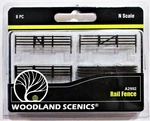 Scale Woodland Scenics A2992 Rail Fence W/gates Hinges & Planter Pins. Fixed Price $11.04.