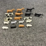 Complete Set Of (18) Bachmann Plasticville Farm Animals Vintage (PV111125-02). Fixed Price $12.50.