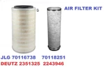 70116738 Jlg 2351325 Deutz Outer 70118251 2243946 Filter Kit FA053+FA071. Fixed Price $50.00.