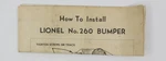 Lionel 260-11 Instruction Sheet. Fixed Price $12.00.
